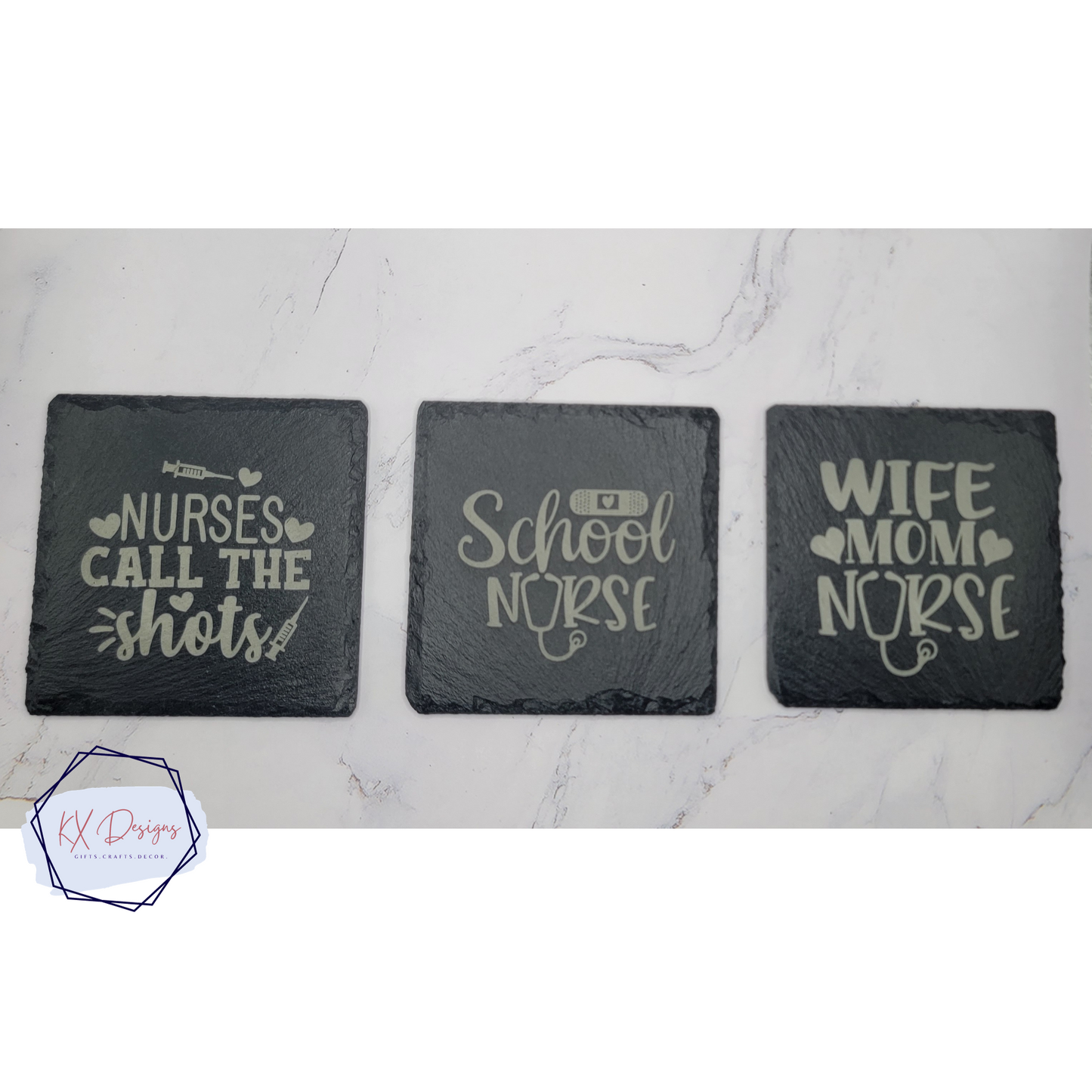 Set of 4 Nurse Slate Coasters