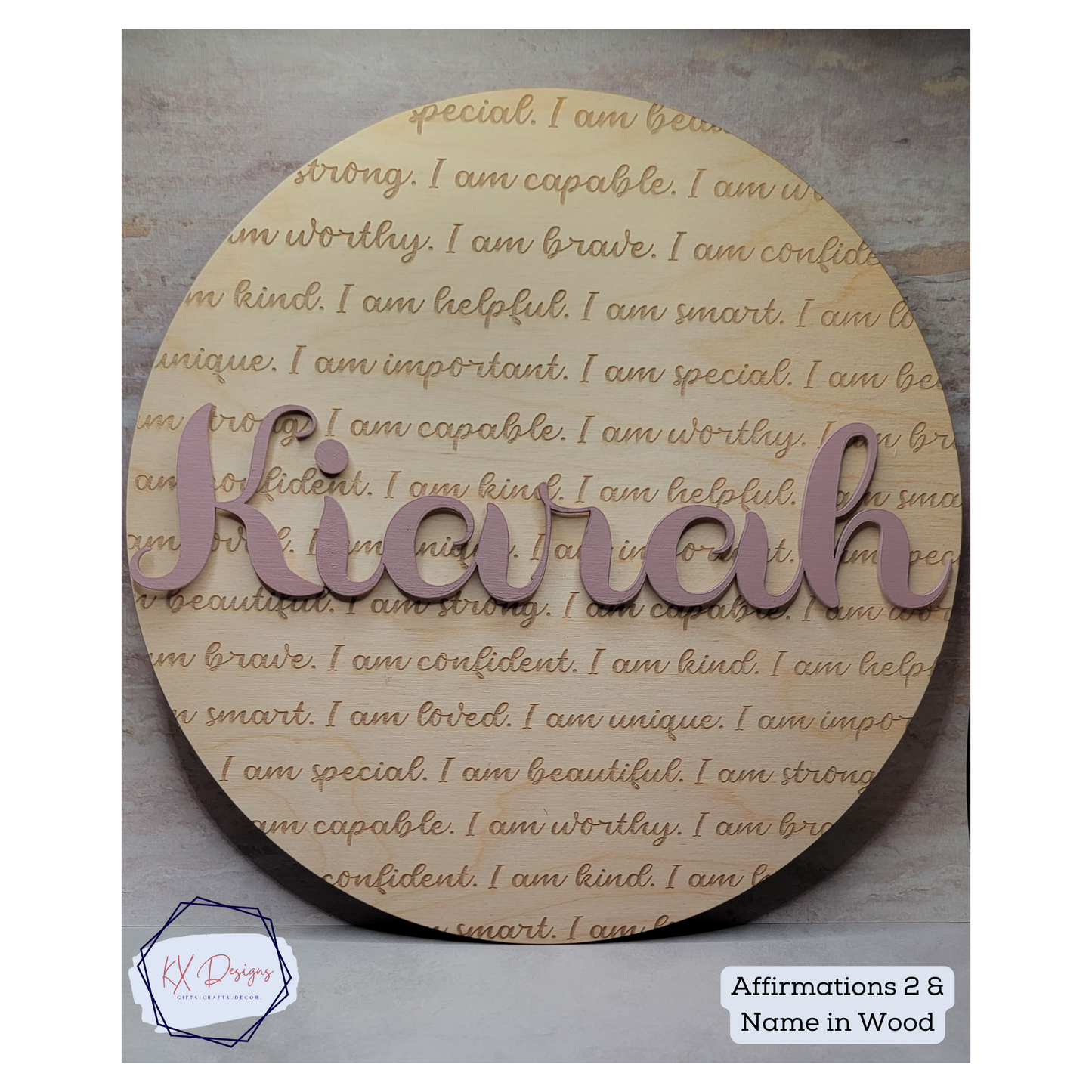 Personalized Round Name Affirmation Sign