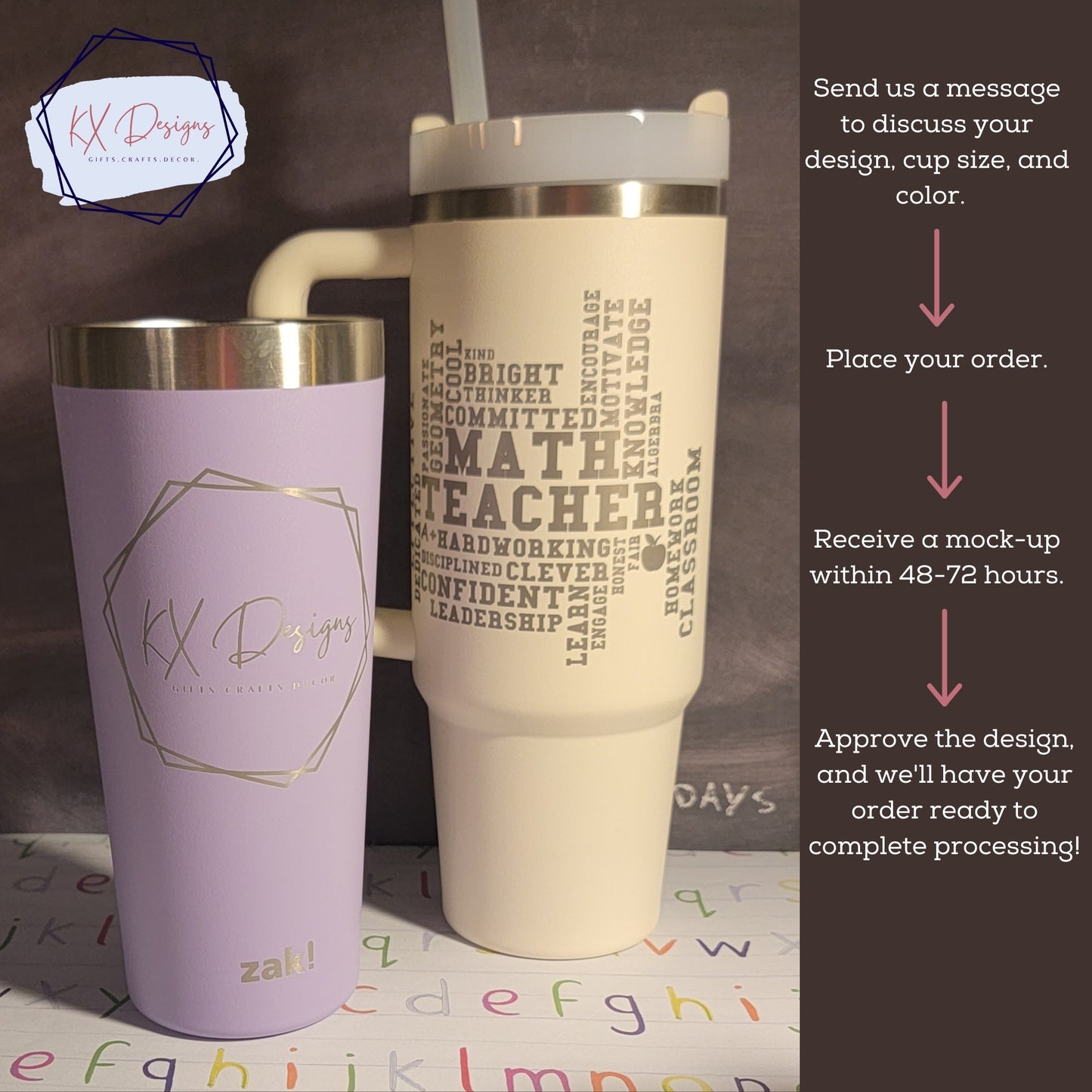 Custom Order: Laser engraved tumbler | Pick your size and design