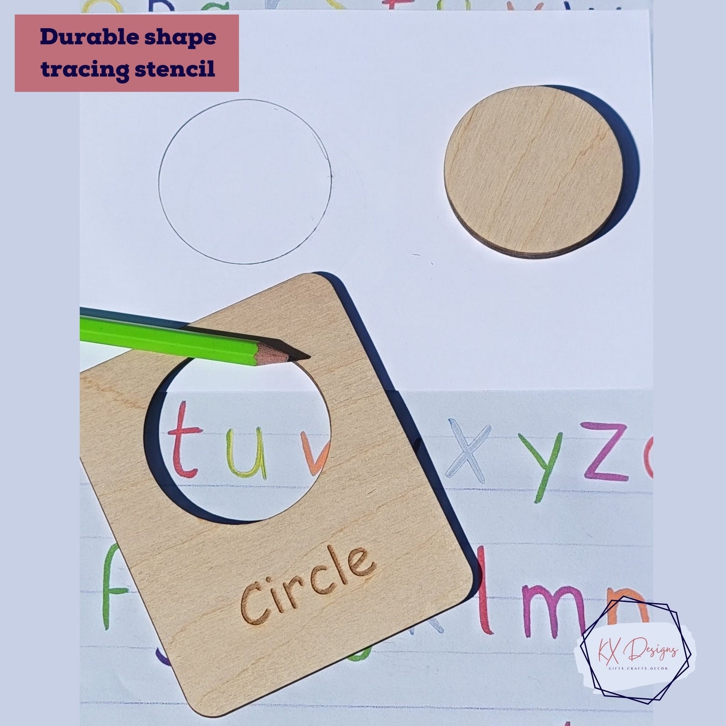 Wooden Shape Cards set: Puzzle, Tracing Stencil & Flashcard Set - All-in-One 12 Shapes Set, Classroom, Homeschool, in color or unfinished